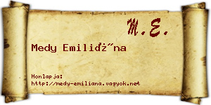 Medy Emiliána névjegykártya